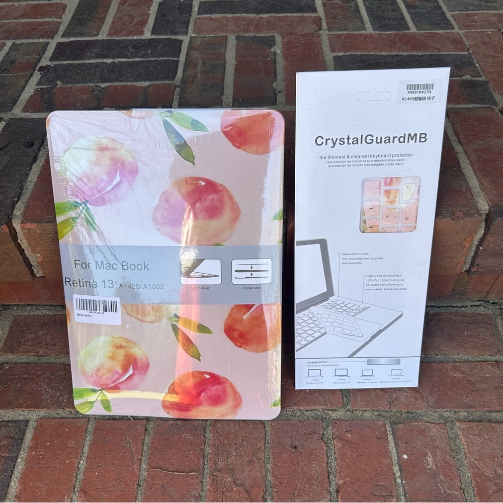 Keyboard Protector & Pink Peach MacBook Sleeve 13” Mac book